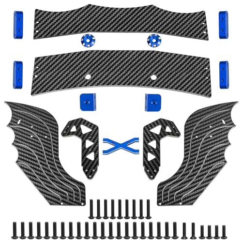 LRFHL 1/7 Carbon Fiber Tail Rear Wing for 1/7 ARRMA Limitless V2 F1, Blue | Adjustable Tail Rear Wing RC Upgrade Part - color: Blue Tail Wing