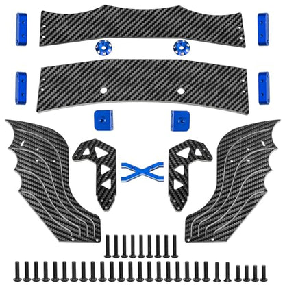 LRFHL 1/7 Carbon Fiber Tail Rear Wing for 1/7 ARRMA Limitless V2 F1, Blue | Adjustable Tail Rear Wing RC Upgrade Part - color: Blue Tail Wing