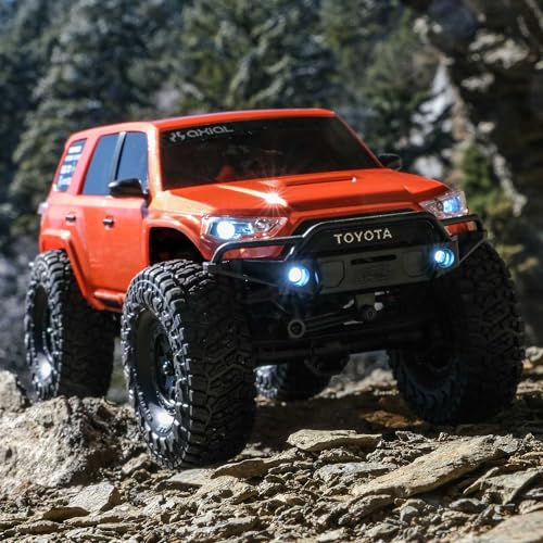 Axial RC Truck 1/24 SCX24 Toyota 4Runner 4X4 RTR Brushed Rock Crawler, RTR (Battery and Charger Included), Orange, AXI-2035T1 - color: Orange