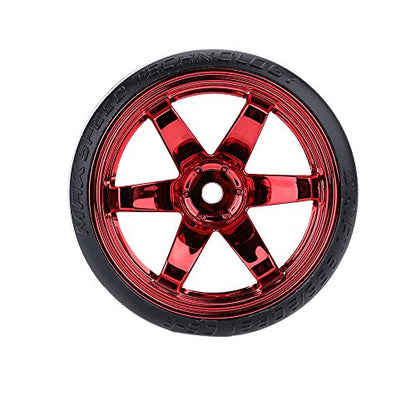 GoolRC 4PCS/Set 1/10 Drift Car Tires Hard Tyre Replacement for Traxxas HSP Tamiya HPI Kyosho On-Road Drifting Car (Red) - color: Red