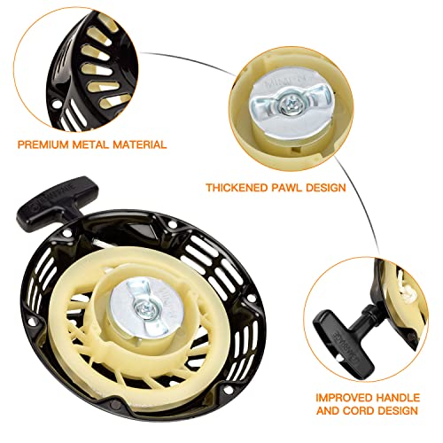 FVRITO Pull Start Assembly Recoil Starter for Predator 212 196cc Mini Bike | Nylon Pull Cord, Metal Casing with Plastic Inside, Predator 212cc Recoil Pull Starter, for Coleman CT200U CT200U-EX Minibike