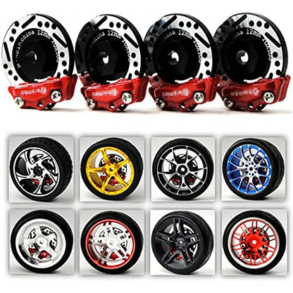 4pcs RC 1/10 RC Allum Brake Disc Caliper 12mm Hub for 1/10 RC Racing Model Car
