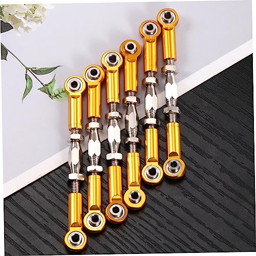 Kisangel 6pcs Rc Car Rod Linkage Kit Turnbuckle Rods CNC Machined for Link Truck Parts - color: Yellow