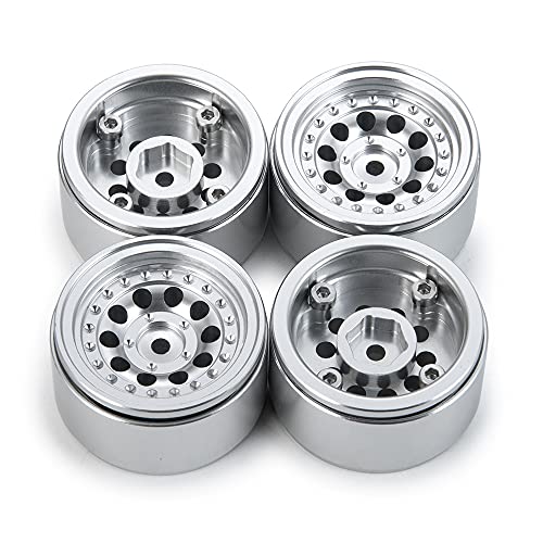 Aluminum 1" Micro RC Beadlock Wheels Rims for All 1:24 Axial SCX24 | 1/24th SCX-24 Deadbolt Base Camp Gladiator RC Crawler Car Upgrades Parts