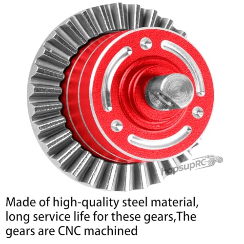 RC Front & Rear Diff Gear Upgrades Part for 1/14 MJX 14210 14211,Metal Rear Gears Differential Assembly,Replacement 16420G2,Red - color: Red(for 1/14)