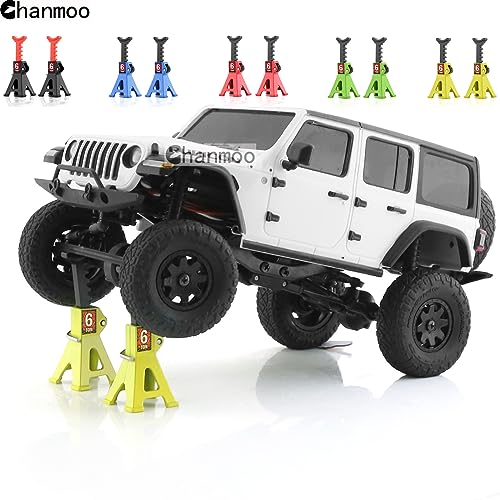 1/24 RC Toy Jack Stands 1/18 Simulation 6 Ton Metal Adjustable Mini Jacks Stand for 1:18 1:24 Scale Crawler Car Axial SCX24 Kyosho Tamiya HSP FCX24 TRX4M SCX24 AX24 Ford Bronco (Blue, 2 PCS) - color: Blue
