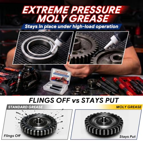 RC Grease High Pressure Black Grease, RC Gear Lubricant for Ball Diffs Thrust Races Metal Gears CVDs, High Load Remote Control Car Differential Lubricant for Electric Cars Trucks Parts, 3 Pack