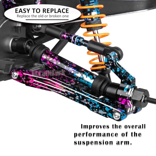 Drive Shaft Axles Upgrades Part for 1/10 Slash VXL 4X4 4WD Rustler VXL 4X4 4WD Stampede VXL 4X4 4WD,RC Steel #45 Front & Rear 4Pcs Driveshafts CVD w/Hex Hops Up,Colorful(Pink Blue Tone) - color: Colorful(pink Blue Tone) - (Axles)