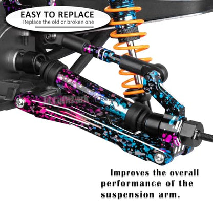 Drive Shaft Axles Upgrades Part for 1/10 Slash VXL 4X4 4WD Rustler VXL 4X4 4WD Stampede VXL 4X4 4WD,RC Steel #45 Front & Rear 4Pcs Driveshafts CVD w/Hex Hops Up,Colorful(Pink Blue Tone) - color: Colorful(pink Blue Tone) - (Axles)