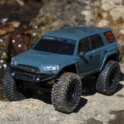 Axial SCX24 Toyota 4Runner 1/24 RC Truck, 4X4 RTR, Gray | , Brushed Rock Crawler, AXI-2035T2, Battery and Charger Included - color: Gray