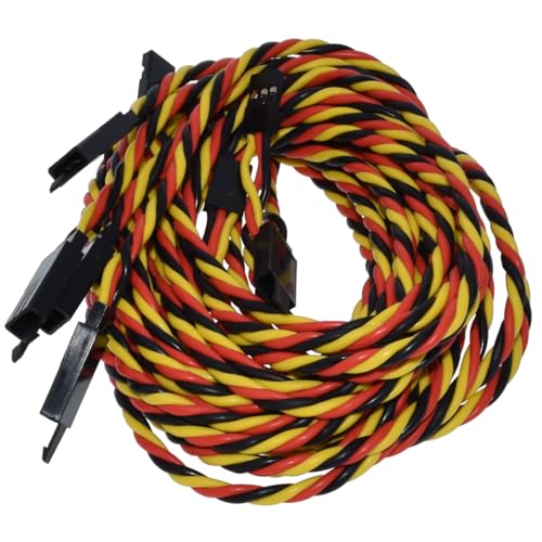 BackBayRC - 20awg Servo Extension Wire w/Safety Clip - 100 Strands for RC Vehicles, Drones, E-Bikes - 8 Lengths / 5 Wires per Pack (120CM / 48in) - style: 120CM / 48in