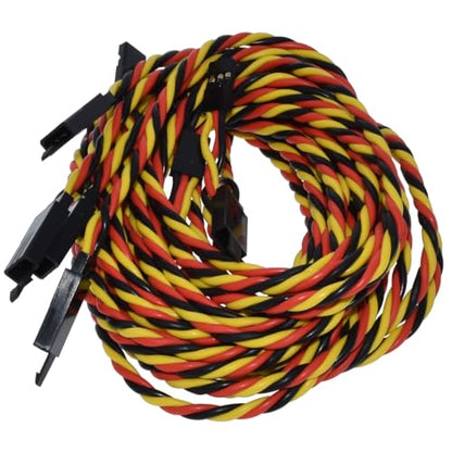 BackBayRC - 20awg Servo Extension Wire w/Safety Clip - 100 Strands for RC Vehicles, Drones, E-Bikes - 8 Lengths / 5 Wires per Pack (120CM / 48in) - style: 120CM / 48in