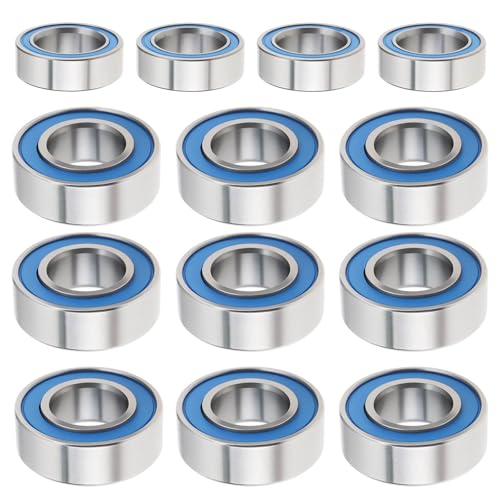 ECSiNG 20Pcs RC Car Rubber Sealed Ball Bearings Kit 6x12x4mm 5x8x2.5mm Compatible with Super Clod Buster Bullhead for Gearbox Counter Gear Wheel