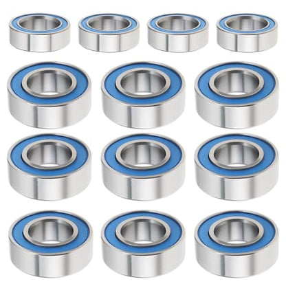 ECSiNG 20Pcs RC Car Rubber Sealed Ball Bearings Kit 6x12x4mm 5x8x2.5mm Compatible with Super Clod Buster Bullhead for Gearbox Counter Gear Wheel