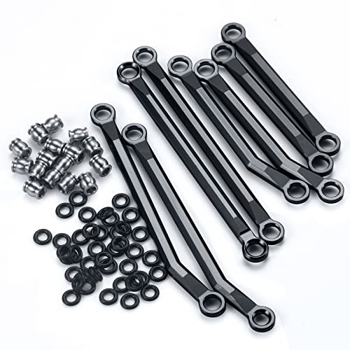 Higher Extra Clearance Links Set Linkage for TRX4M Upgrades 1/18th RC Crawler Car Parts (Black) - color: Black
