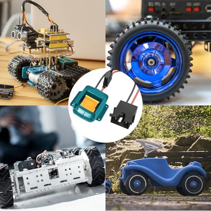 Ranoff Power Wheel Adapter 18V/20V Battery with Fuse & Wire terminals, Wheels Battery Conversion Kit Power Connector for DIY Ride On Truck, RC Car Toys and Robotics - size: for MAKITA black