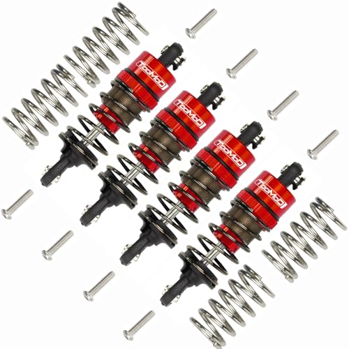 1/10 55MM RC Oil filled Shock Absorbers kit for Tamiya TT-01 TT-02 WR-02 M05 M06 TA05 1:10 On Road Car Upgrades Replace Parts (Red) - color: Red
