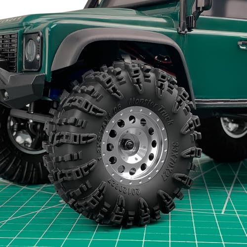 MORLORDY 4Pcs 1.3 Beadlock Wheel Rims for SCX24 TRX4M Ascent-18 1/18 1/24 RC Crawler Car Upgrade Part