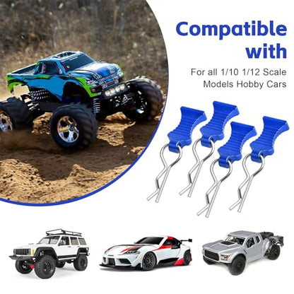 1/10 RC Body Clips Pins with Pull Tabs for Traxxas TRX4 Axial SCX10 Redcat RC Scale Car Crawler Truck Body Shell Post Mount Replacement, 4-Pack (Navy Blue) - color: Navy Blue