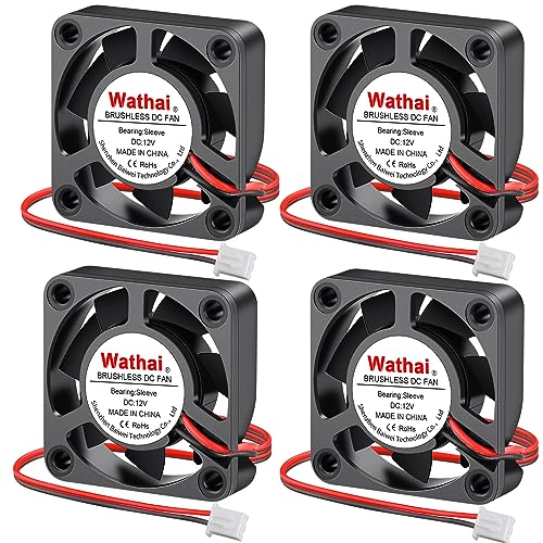 Wathai 4Pack 12 Volt 40mm 4010 DC Brushless Cooling Fan 12V 2Pin 40X40X10mm | Small DC fan for DVR and 3D Printer Hotend Extruder or DIY Small Appliances Series Repair Replacement - style: 12V 2P Sleeve