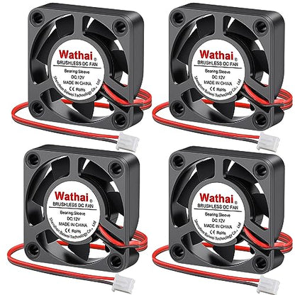 Wathai 4Pack 12 Volt 40mm 4010 DC Brushless Cooling Fan 12V 2Pin 40X40X10mm | Small DC fan for DVR and 3D Printer Hotend Extruder or DIY Small Appliances Series Repair Replacement - style: 12V 2P Sleeve
