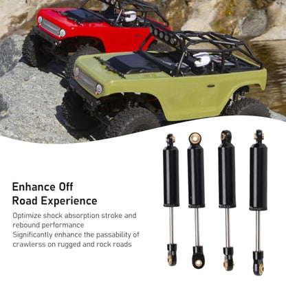 banapoy RC Shock Absorber Damper Set, 4 Pcs 66mm Aluminium Alloy Spring Shock Absorber Replacement for Bronco 1/18 Model Car RC Crawler, Modification Parts