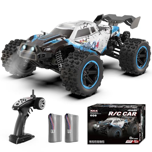 1/14 RC Cars Fast 50 KPH, 4WD Offroad RC Truck with 60 Mins Runtime, All Terrain High Speed Remote Control Car with 2 Rechargeable Batteries 2000 mAh, RC Cars for Adults and Boy Gifts