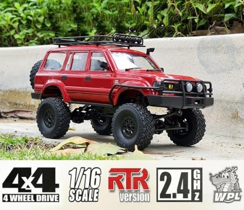 HLSFWDRIVE WPL C54-1 RC Crawler 1/16 RC Truck Off Road RTR | RC Rock Crawler 4x4 All Terrain Proportional Control 260 Motor Upgraded Chassis Counter Rotating Gearbox Hobby Toy Adult