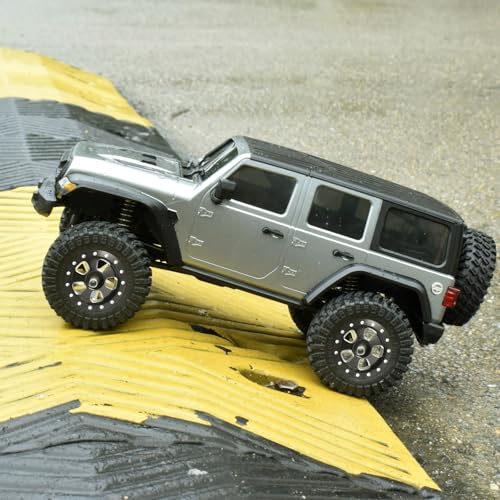 1.3" RC Crawler Tires & Aluminum Beadlock Wheels Rock Terrain Rubber Tires for 1/18 TRX4M, 1/24 SCX24 & Upgraded RC Rock Crawler