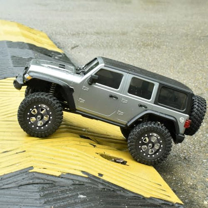1.3" RC Crawler Tires & Aluminum Beadlock Wheels Rock Terrain Rubber Tires for 1/18 TRX4M, 1/24 SCX24 & Upgraded RC Rock Crawler