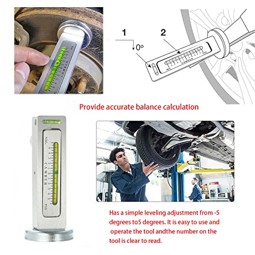 AICEL Adjustable Magnetic Gauge Tool, Automotive Universal Repair Accessories, Camber Castor Strut Wheel Alignment Tools for Car, Truck Camber, Castor Strut, RV, Tire Repair