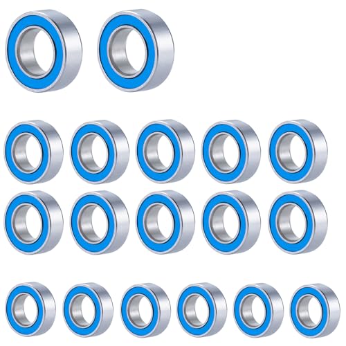 18PCS Rubber Sealed Bearing Kit Losi 1/16 Mini-B Mini-T Off-Road | RC Car Upgrade Part Wheel Hub Axle Blue Ball Bearings