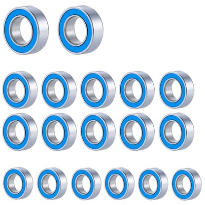 18PCS Rubber Sealed Bearing Kit Losi 1/16 Mini-B Mini-T Off-Road | RC Car Upgrade Part Wheel Hub Axle Blue Ball Bearings