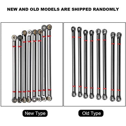 Aluminum Alloy Link Rod Linkage,plplaaoo 8Pcs Link Rod,RC Car Chassis Link Rod,313MM Wheelbase Upgrade Parts Link Rod Chassis Linkage Compatible with Axial SCX10 1/10 RC Car Crawler(Black) - color: Black