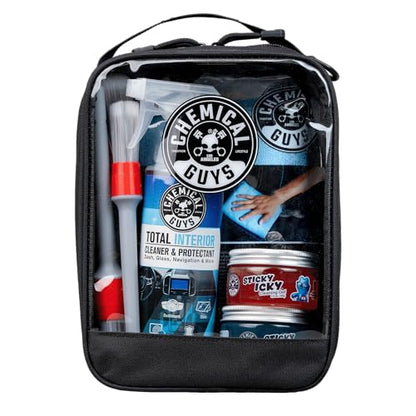 Chemical Guys, 10-Piece Interior Cleaning Kit, Cleaner, Brushes, Gel & Bag | Reaches vents, seams and screens most sprays miss, a complete set to detail every surface, and a solid gift - style: KIT + BAG