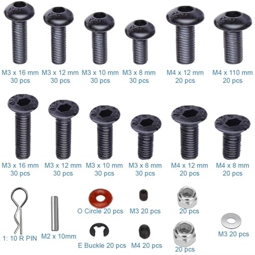 for Universal M3 M4 Allen Head Hex Screws Nuts Shell Buckles 500 Pcs RC Screw Kit Assortment Set RC Cars Trucks Crawler Accessories Rc Upgrade Spare Parts