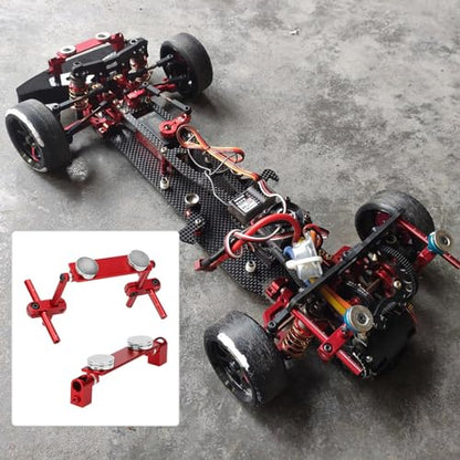 RC Car Body Post, Aluminum Magnetic Invisible Body Shell Mount Column Kit for HSP 1/10 SakuraS XI CS Tamiya416/417 T3/T4/94123 RC Racing Car (Red) - color: Red