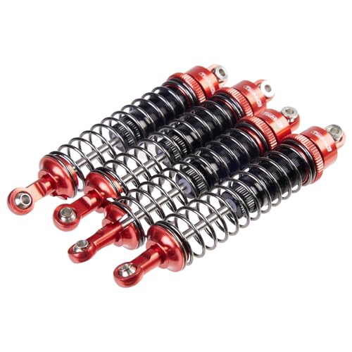 90MM Oil Shock Absorbers Upgrade Compatible with 1/10 RC Crawlers | Fits Tamiya ClodBuster / Bullhead / TRX4 / Axial / Cc01 - Oil Damper Upgrade - Red - color: Red