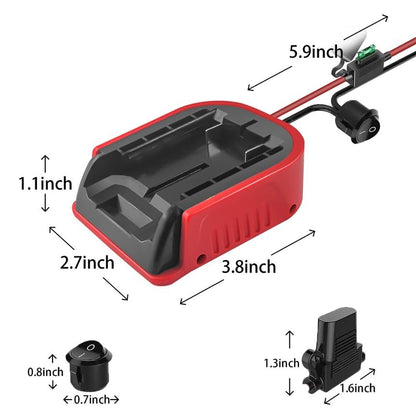 2-Pack Power Wheels Adapter for Craftsman V20 20V Battery — Heavy‑Duty 14 AWG Power Converter Kit with Switch, Fuse & Wire Terminals for DIY, Ride‑On Trucks, RC Toys & Robotics（NO Battery - style: 2pcs for V20 20v