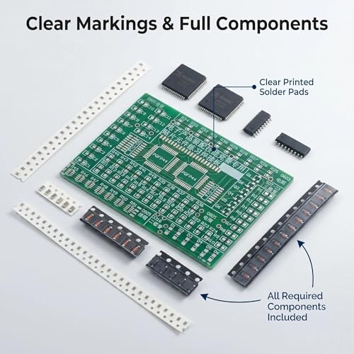 [2 Pack] SMD Soldering Practice Kit, SMT Components Solder Training Kits for Electronics, PCB Board Soldering Practice for Beginners and Adults, DIY Electronic Project
