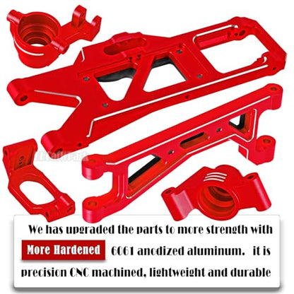 RC Upgrades Part for 1/10 WideMaxx,Model# 89086-4,Suspension Arms,Caster Block,Steering Blocks,Rear Stub Axle Carriers,Drive Shaft Axles,Camber Links,Tie Rod & Servo Horn,Red - color: Red - (Rc Upgrades)