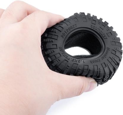 MORLORDY 4Pcs 1.3" Tires - 70mm High Rebound Rubber Tires with Foam Inserts for 1/18 1/24 Micro Crawlera TRX4M SCX24 Upgrade Parts, Style B - color: Style B