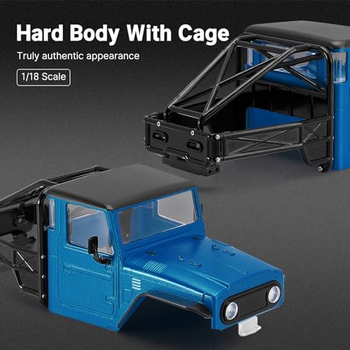 INJROA IR40 Truck Body with Tube Cage for 1/18 TRX4M Defender Bronco (Blue) - color: Blue