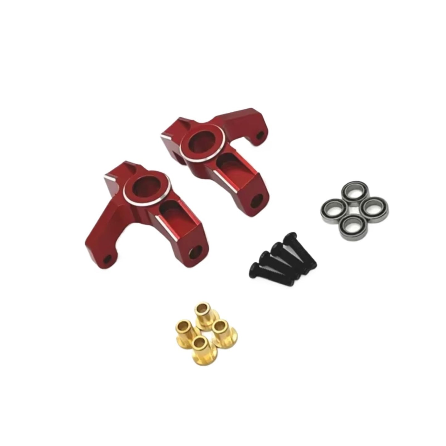 for JJRC C8803 for WLtoys for RIaarIo 1/14 1/12 Metal Steering Cup Bearing Kit Rc Crawler Car Truck for Buggy Upgrade Parts RC Steering Knuckles Cup(Red) - size: Red