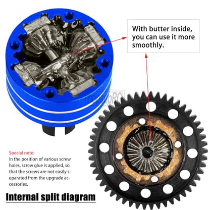 46T Upgrades Part Differential Slipper for 1/8 Outcast/Kraton/Notorious 6s BLX,1/7 Mojave/Felony 6s BLX,#45 Steel Spur Gear Slipper Clutch Diff Gear Hops Up.Navy Blue - color: Navy Blue(46t)