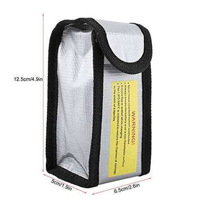 Zerodis Other Household Utensils Lipo Battery Safe Bag Flame Retardant Fiberglass Protective Cover for Lipo Battery Storage Charging Travel Transportation with Double Metal Zipper