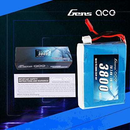 Gens ace 3800mAh 7.4V 2S1P TX Lipo Battery Pack with JST-SYP Plug for the QX7