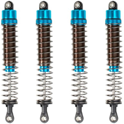 1/10 RC Crawler Shocks 110mm Aluminum Oil Filled Absorbers Adjustable Damper Set for Axial SCX10 TRX-4 TRX-6 D90 Tamiya Bullhead Super ClodBuster Truck Car Upgrades Parts (Blue) - color: Blue