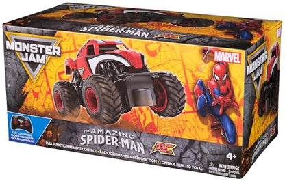Monster Jam Marvel Spider-Man RC Monster Truck 1:24 Scale Vehicle | Includes 1 RC Truck & Controller, Race in Heroic Adventures, Easy to Drive for Imaginative Play, Toys for Ages 4 and Up - style: Spider-Man