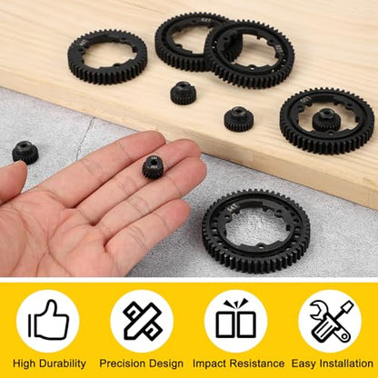MECCANIXITY 48P Hardened Steel Pinion Gear, 19T 3.175mm Shaft Metal Motor Gear with Hex Key for RC Brushless Brush Motor Model Car Replace(Black) - size: 19T